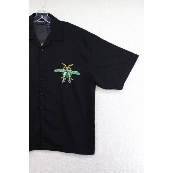 Wingo Mens XL Short Sleeve Shirt Large Mosquito Print on Back Polyester - Picture 4 of 7